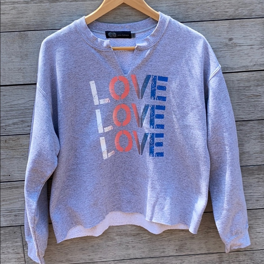 Grey woman’s LOVE sweatshirt